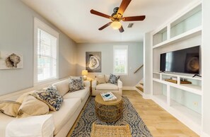 House, Multiple Beds (Seagrove Bungalow 110 - One Ten Again) | Living area | TV - Seagrove Bungalow 110 - One Ten Again (Santa Rosa Beach)