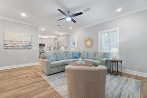 House, Multiple Beds (Barefoot Bungalow at Rookery) | Living area | TV - Barefoot Bungalow at Rookery (Gulf Shores)