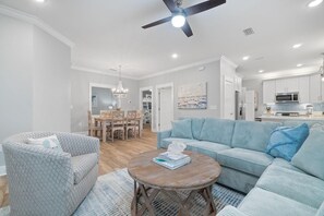 House, Multiple Beds (Barefoot Bungalow at Rookery) | Living area | TV - Barefoot Bungalow at Rookery (Gulf Shores)