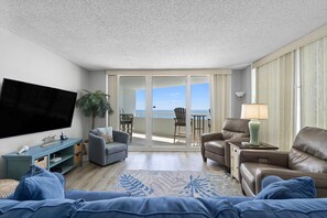 Condo, 1 King Bed with Sofa bed (Perdido Sun 706) | Living area | TV - Perdido Sun 706 (Pensacola)
