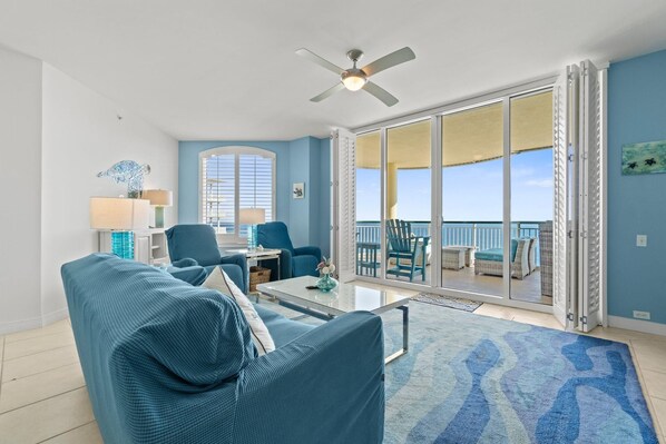 Condo, Multiple Beds (Beach Colony East 12B) | Living area | TV - Beach Colony East 12B (Pensacola)