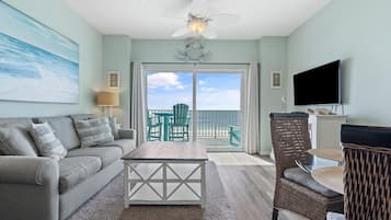 Condo, 1 Queen Bed with Sofa bed (Tidewater 703) | Living area | TV