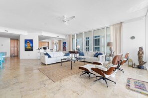 Condo, Multiple Beds (Mediterranean East 401) | Living area | TV - Mediterranean East 401 (Pensacola)
