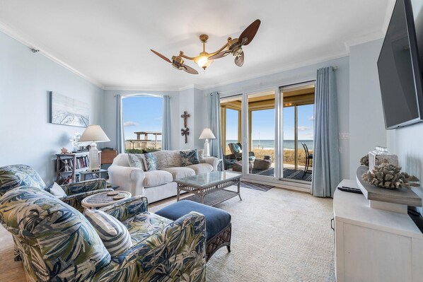 Condo, Multiple Beds (Beach Colony West 1B) | Living area | TV - Beach Colony West 1B (Pensacola)