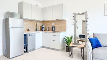 Apartment (5) | Private kitchenette | Fridge, microwave, stovetop, dishwasher