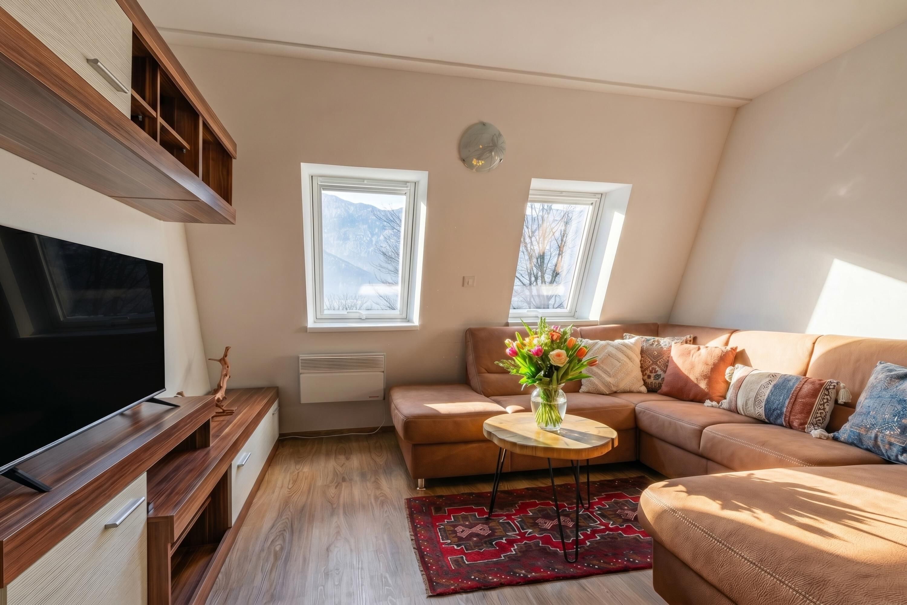 Rumah Keluarga, beberapa kamar, tepi gunung (Cozy Apartment Bovec) | Area keluarga | Televisi layar datar 21-inci dengan saluran TV digital