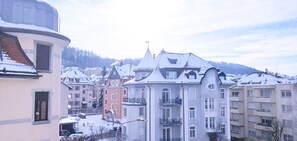 Vue sur la campagne depuis l’hébergement