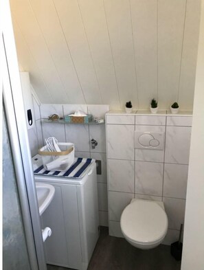 Secador de pelo, jabón, papel higiénico