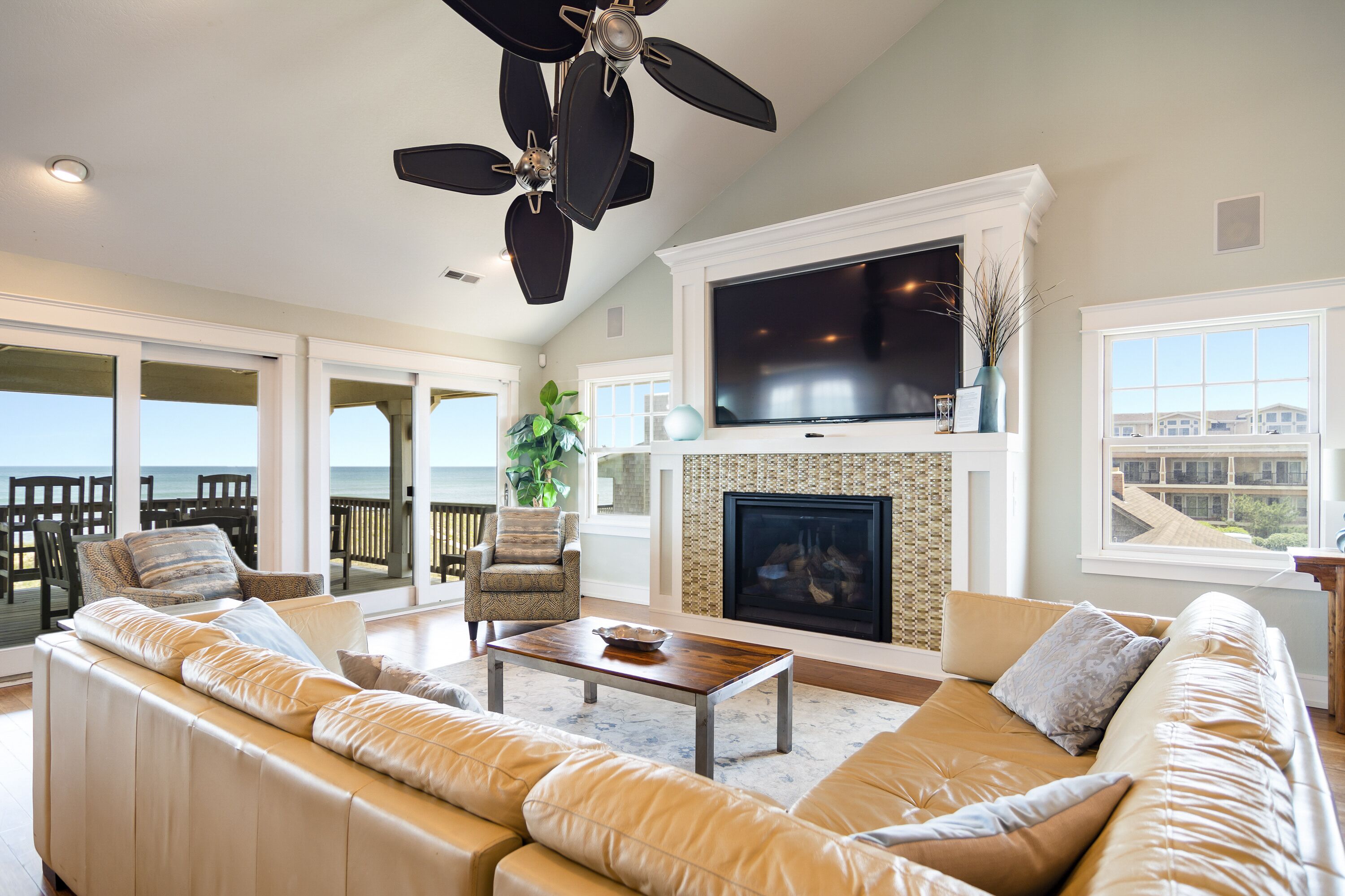 TV, fireplace, DVD player, video library