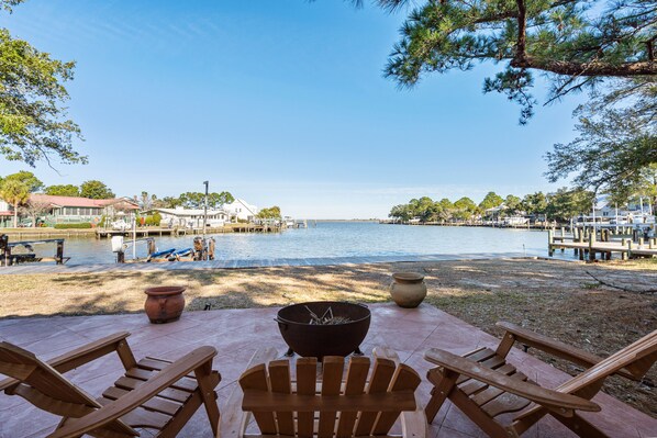 Property grounds - Ground level bay-front home on deep waterfront! (Dauphin Island)