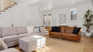 TV, foosball, offices