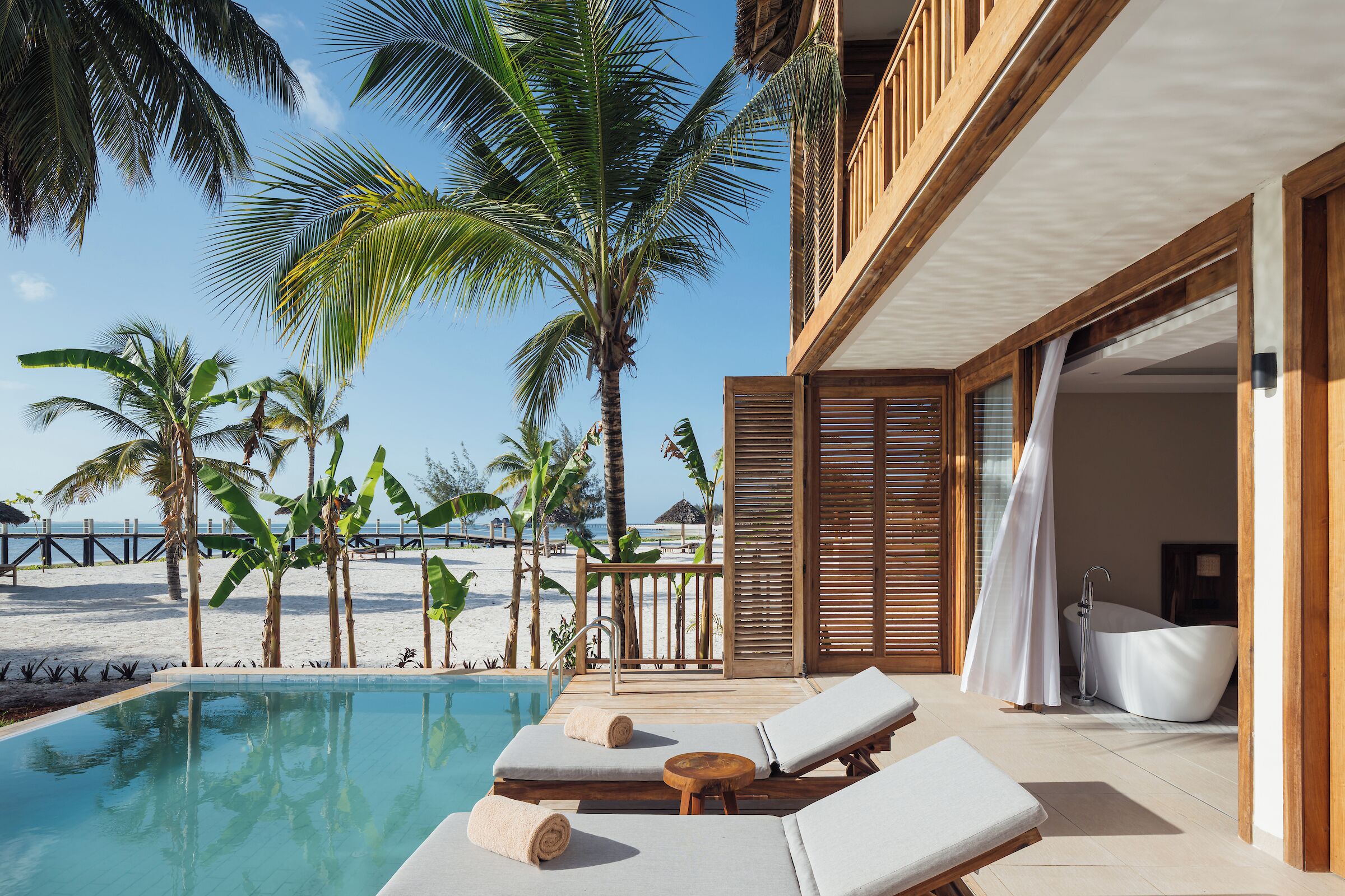 行政套房, 1 张特大床 (Swim Up, Front Ocean View) | 露台