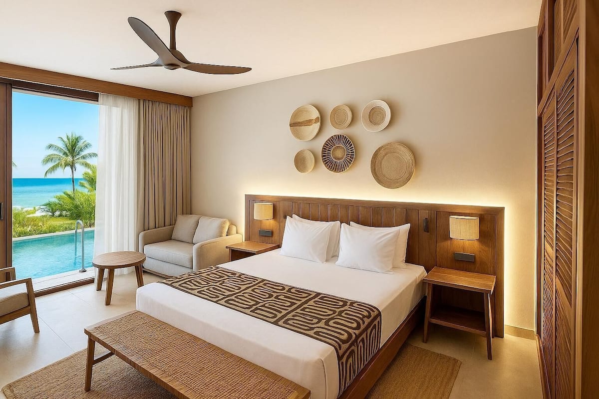 Chambre Deluxe (1 King Bed or 2 Twin Beds , Swim Up) | Bureau, Wi-Fi gratuit, draps fournis