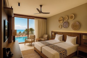 Habitación Deluxe (1 King Bed or 2 Twin Beds , Swim Up) | Escritorio, wifi gratis y ropa de cama 