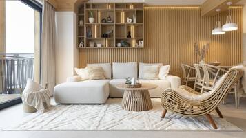 2. Stylchyn Park - Exclusive Apartment | Sala de estar | Televisión de pantalla plana de 45 pulgadas con canales digitales