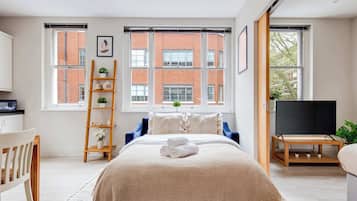 1 habitación, escritorio, tabla de planchar con plancha y wifi