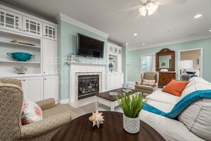 TV, fireplace, DVD player