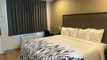 Blackout drapes, WiFi (free), bed sheets