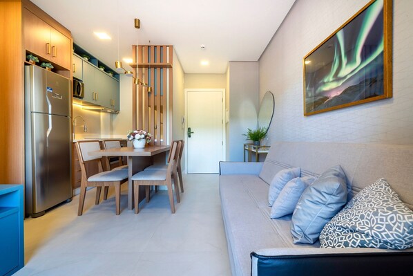 Economy Apartment | Living area | 40-inch Smart TV with digital channels