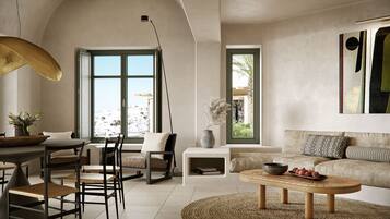 Smart TV, fireplace, stereo