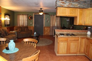 Fridge, microwave, oven, coffee/tea maker - 513 North Shore - Water View! Cozy & Inviting for a relaxing weekend stay! (Port Mansfield)