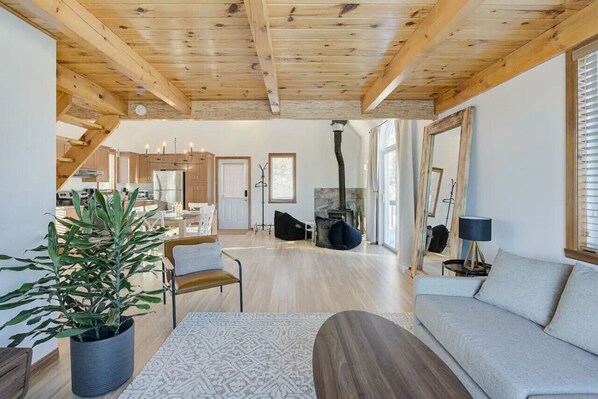 Televisión y chimenea 