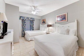 3 bedrooms, desk, iron/ironing board, travel crib