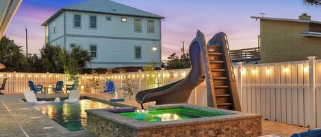 Outdoor pool, a heated pool