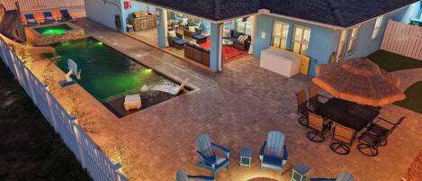 Piscina externa, piscina aquecida