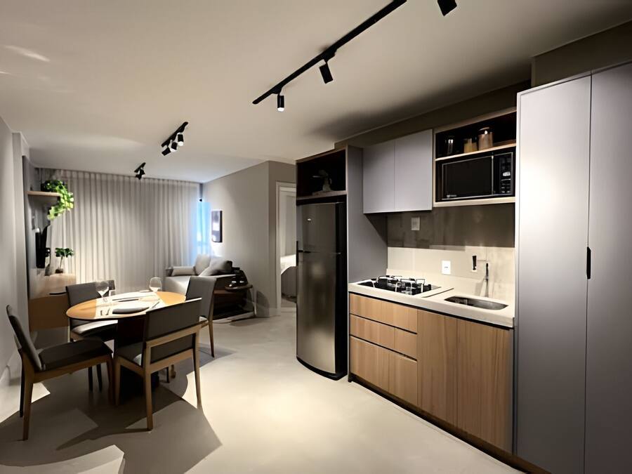 Apartment | Private kitchen | Full-sized fridge, microwave, toaster, blender