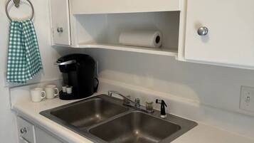 Fridge, microwave, oven, toaster