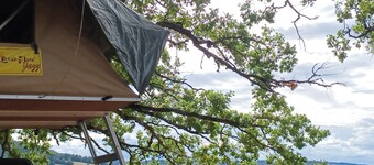 camping in rooftent  Landrover Defender