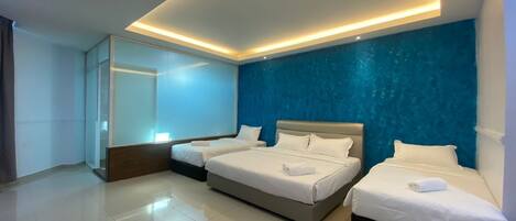 Desk, blackout curtains, iron/ironing board, free WiFi