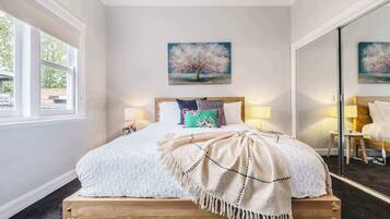 4 bedrooms, iron/ironing board, travel cot, WiFi