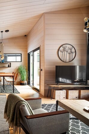 TV, fireplace, stereo