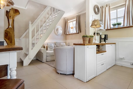Interior. Holiday Apartment 'Gästewohnung Am See - Maisonette' with Private Terrace & Wi-Fi near the Beach
