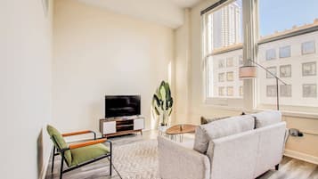 Apartment | Living area | 43-inch Smart TV with digital channels, Netflix, Hulu