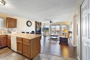 Open kitchen and living room