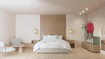 Deluxe Double Room, Balcony, Pool View | Desk, laptop workspace, iron/ironing board, free WiFi