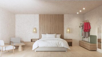 Deluxe Double Room, Balcony, Pool View | Desk, laptop workspace, iron/ironing board, free WiFi