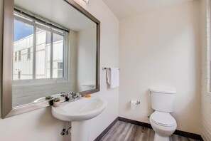 Apartment | Bathroom | Hair dryer, towels - TWO CozySuites Apt w Skybridge Access 4 (Indianapolis)