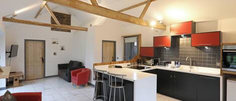 Fridge, oven, stovetop, dishwasher