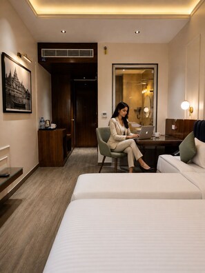 Deluxe Room | Cadar kapas Mesir, peralatan tempat tidur premium, gebar bulu kapas 