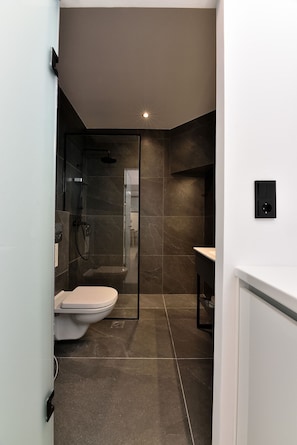 Hair dryer, towels, toilet paper