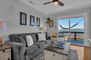 Televisión, libros y oficina