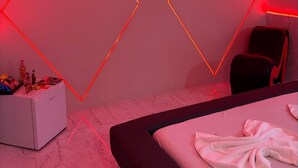 A modern bedroom with a bed, a small bedside table, and a chair. - Motel Laddak (Gama)