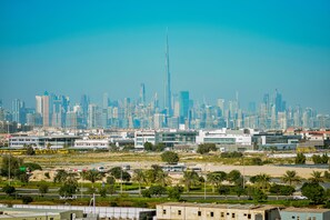 Premium Apartment, Non Smoking, City View | Balcony view - Serene 1BR Prive Residences Dubai Hills by 360 Vacation (Dubai)