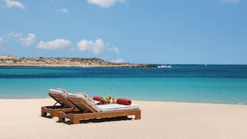 Private beach, white sand