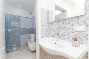 Sèche-cheveux, serviettes fournies, savon, papier toilette