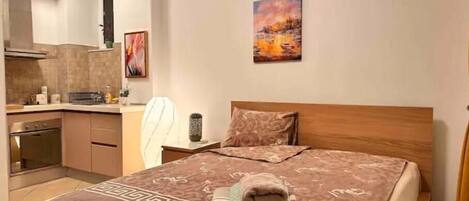 1 makuuhuone, äänieristys, silitysrauta/-lauta, ilmainen Wi-Fi